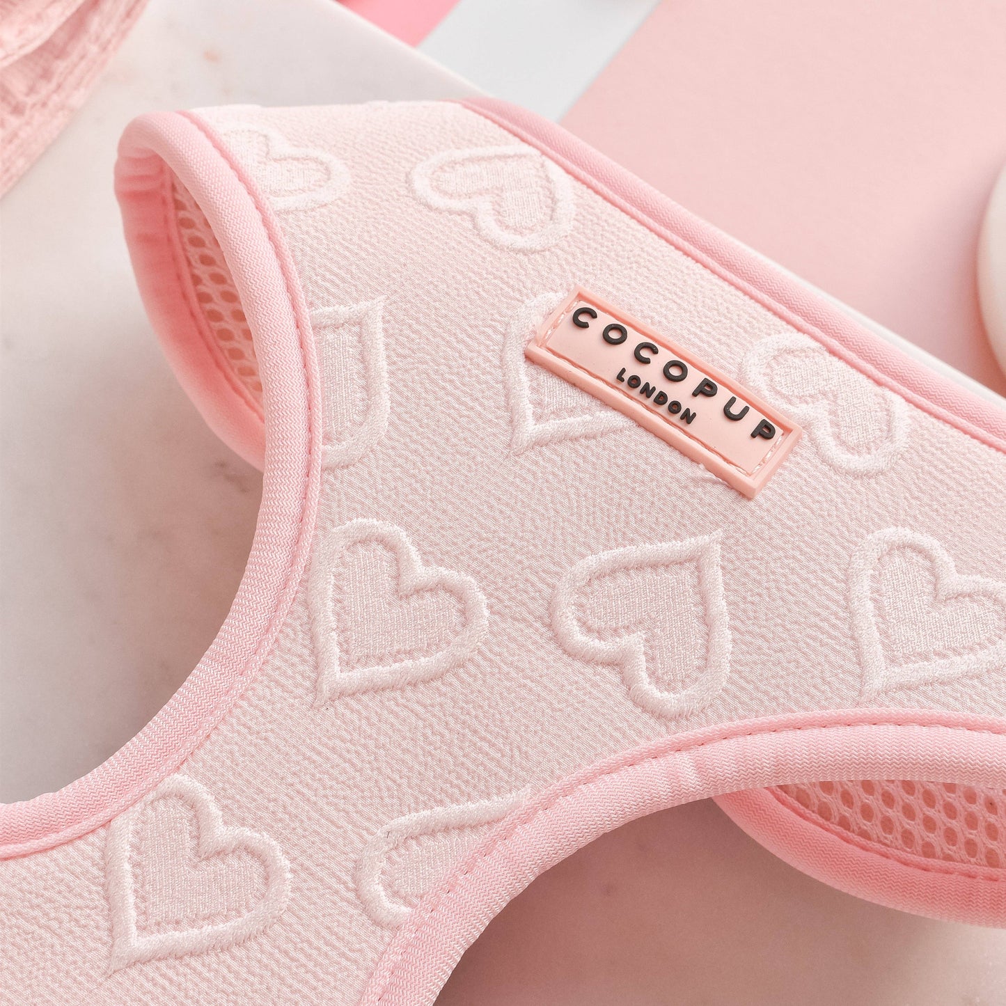Luxe Adjustable Neck Harness - Baby Pink Heart: