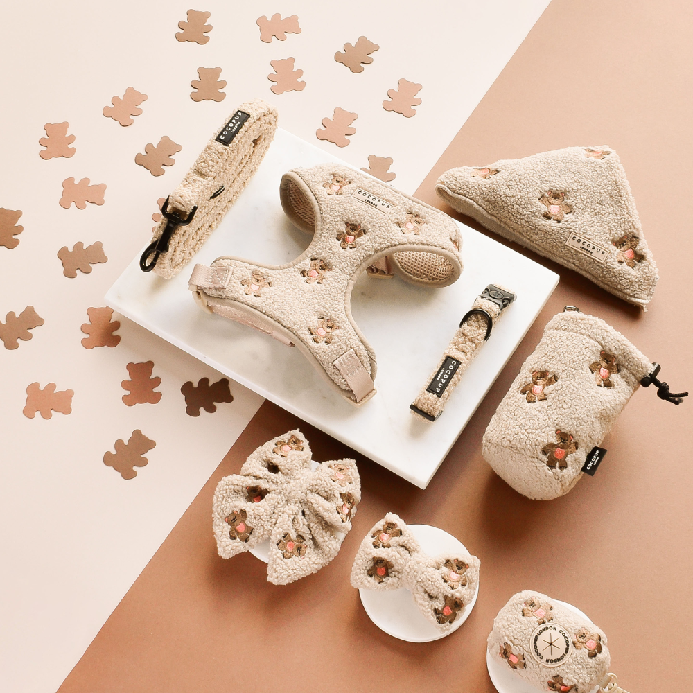 Theo Embroidered Teddy Adjustable Neck Harness: