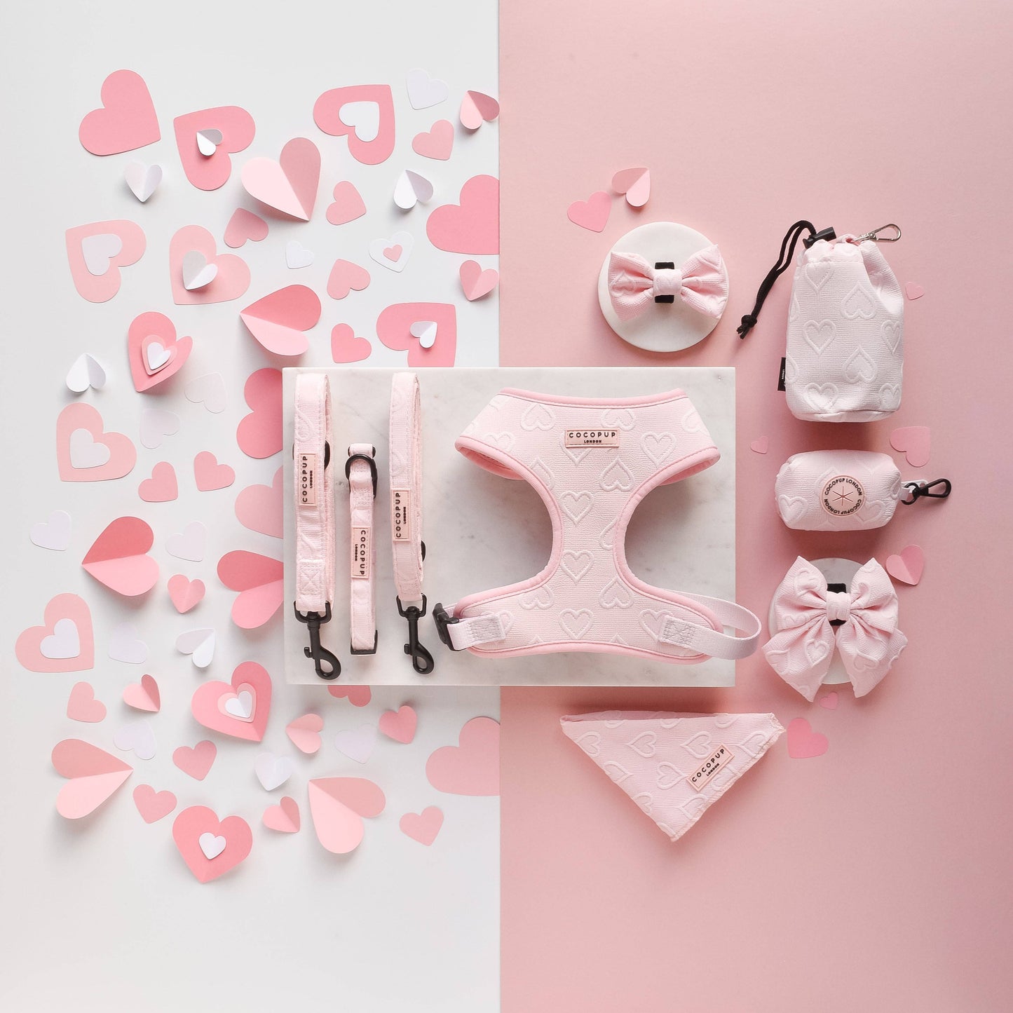 Luxe Poop Bag Holder - Baby Pink Heart