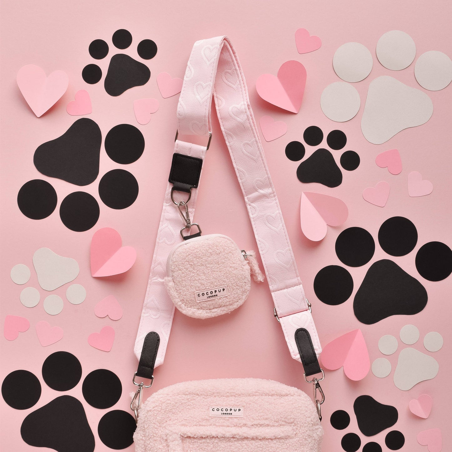 Luxe Bag Strap - Baby Pink Heart
