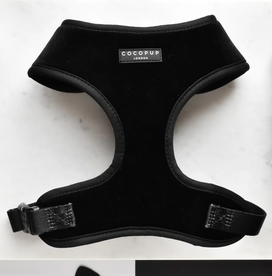 LUXE Velvet Adjustable Neck Harness - Noir: L