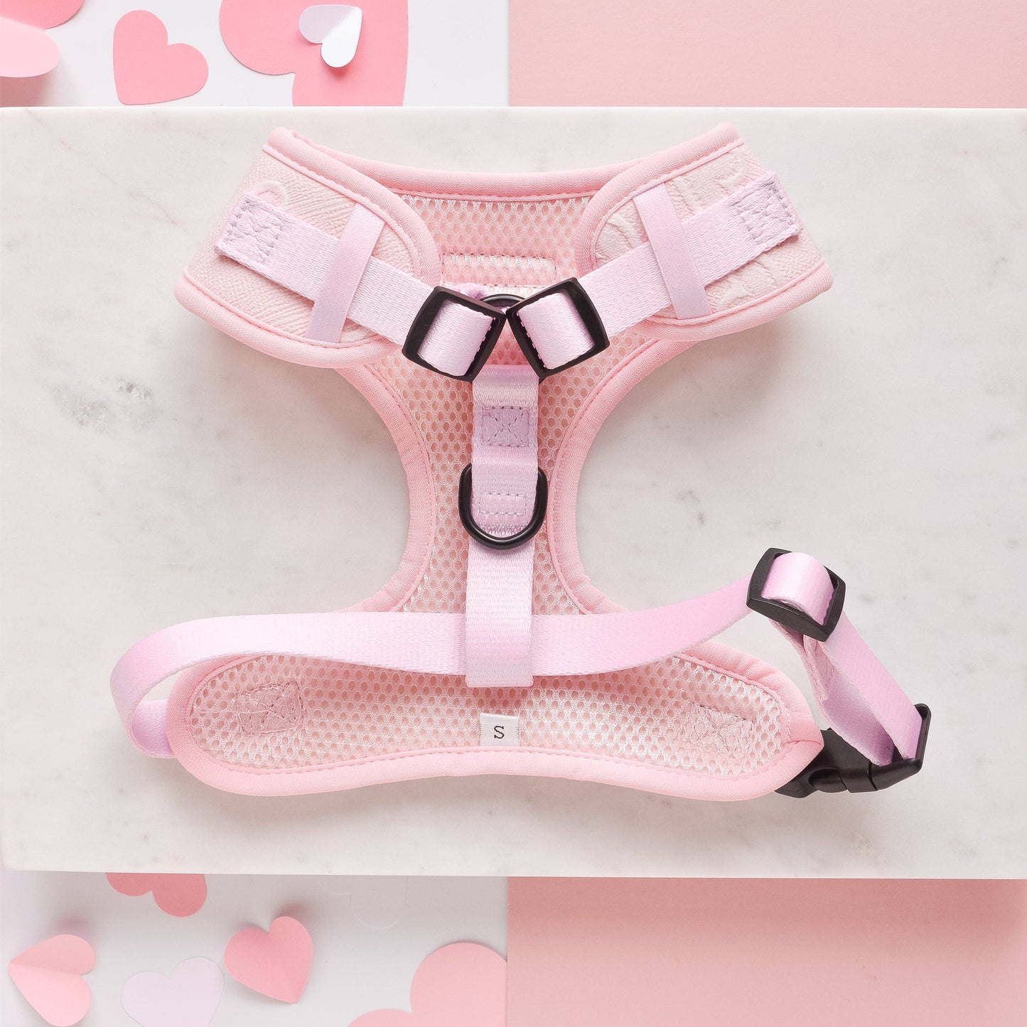 Luxe Adjustable Neck Harness - Baby Pink Heart: