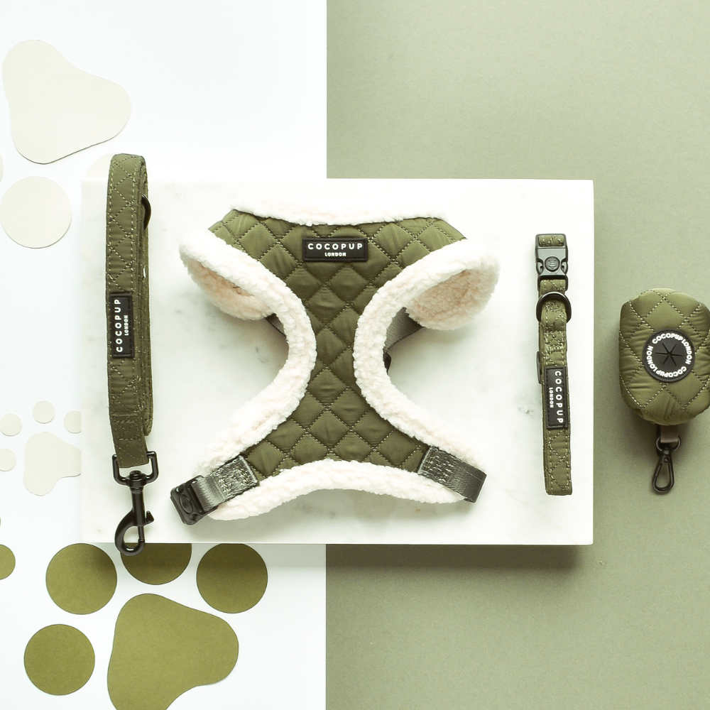 Khaki Quilted Collar: