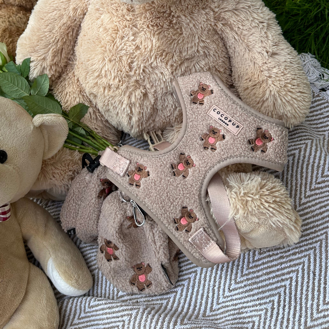 Theo Embroidered Teddy Adjustable Neck Harness: