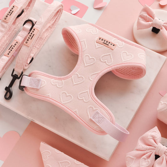 Luxe Adjustable Neck Harness - Baby Pink Heart: