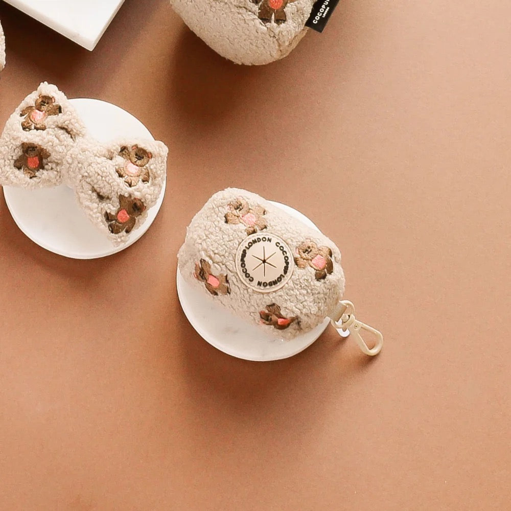 THEO EMBROIDERED TEDDY POOP BAG HOLDER