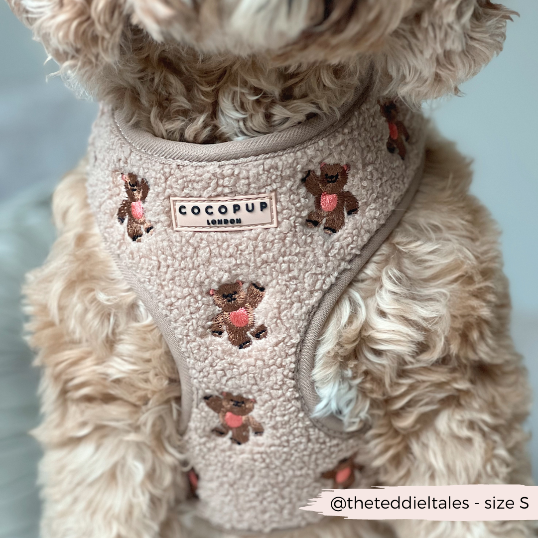 Theo Embroidered Teddy Adjustable Neck Harness: