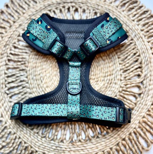 Dog Harness - Adjustable - Khaki Leopard