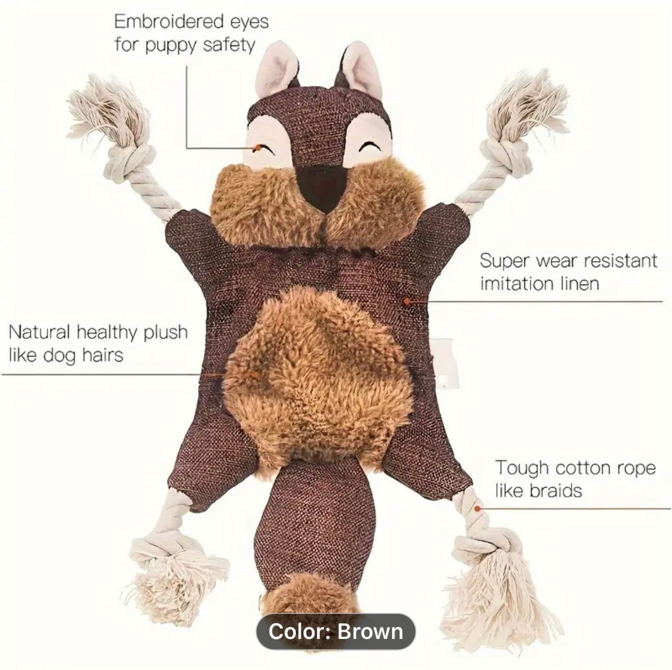 Vibrant Squirrel-Shaped Dog Toy