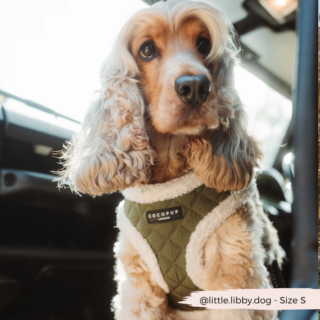 KHAKI QUILTED ADJUSTABLE NECK HARNESS