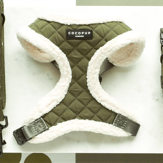 KHAKI QUILTED ADJUSTABLE NECK HARNESS