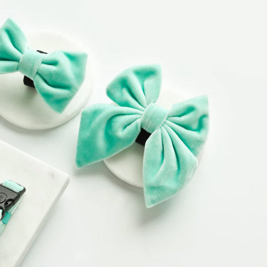 Bow Tie - LUXE SAILOR Velvet - Royal Turquoise