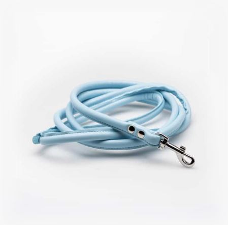 Dog Lead - Leather -Light Blue