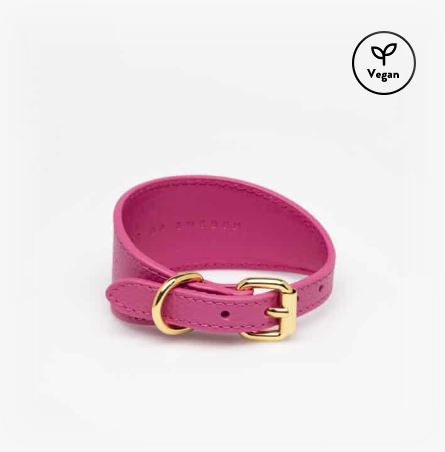 Dog Collar - Vegan - Wide - Hot Pink