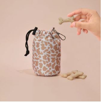 Dog Treat Pouch - Drawstring - Nude Cow