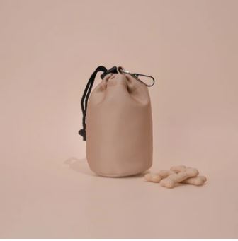 Dog Treat Pouch -  Drawstring - Nude