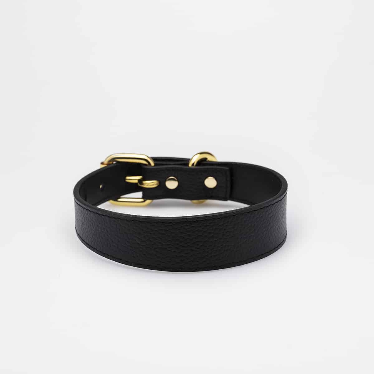 Dog Collar - Leather - Thin - Black