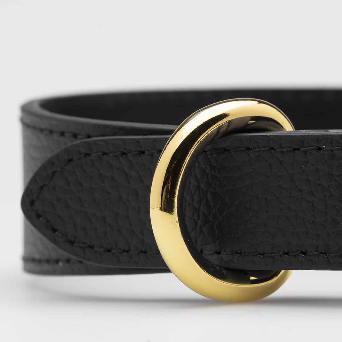 Dog Collar - Leather - Thin - Black