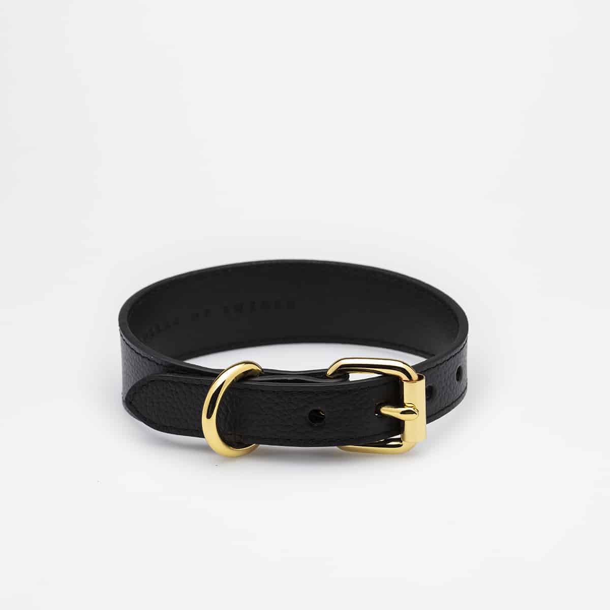 Dog Collar - Leather - Thin - Black