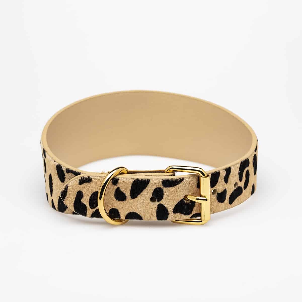 Dog Collar - Leather - Wide - Leopard