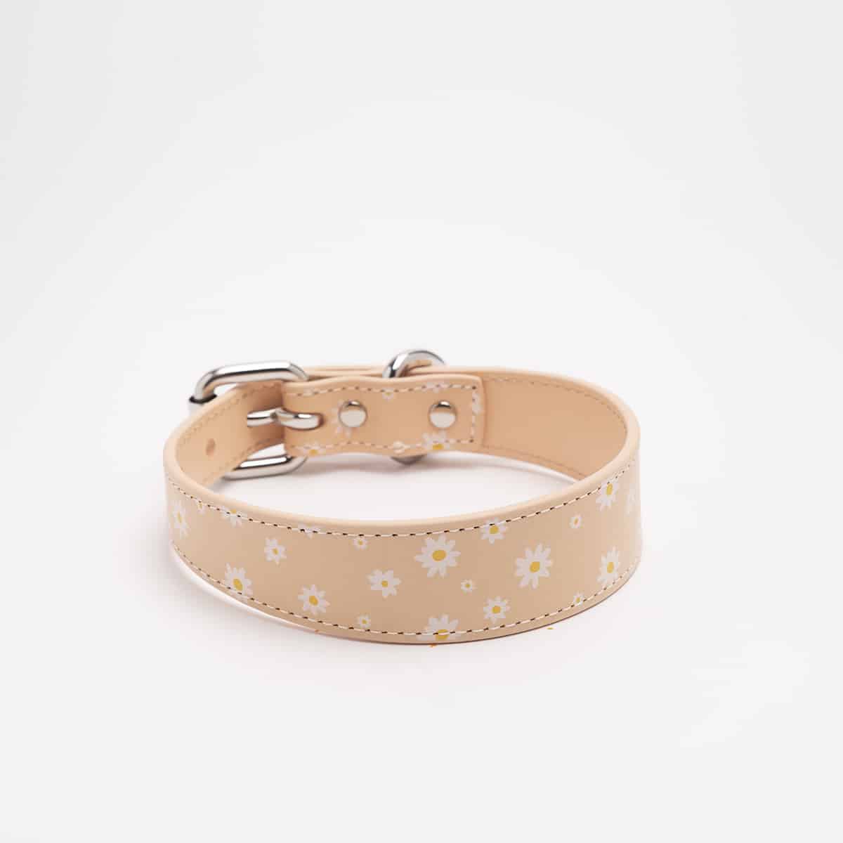 Dog Collar - Leather - Thin - Daisy