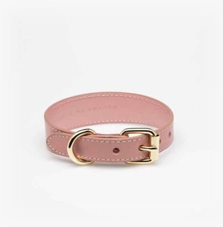 Dog Collar - Leather - Thin - Pink - Milly & Me Pet Wear