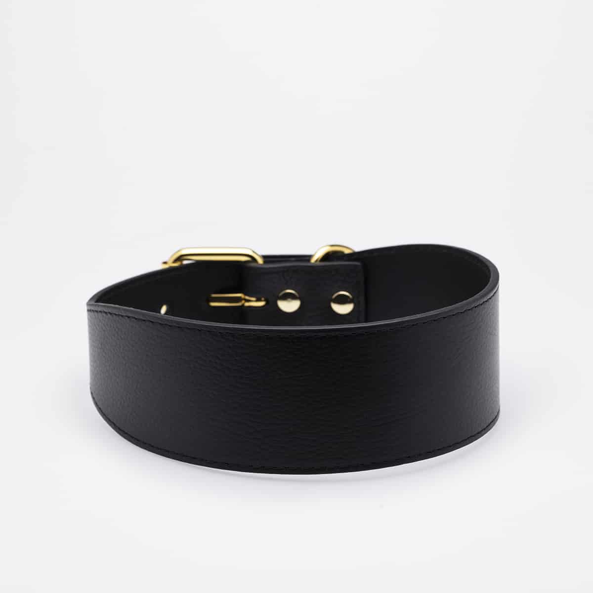 Dog Collar - Leather - Wide - Black - Milly & Me Pet Wear