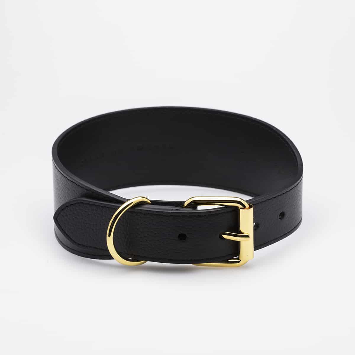 Dog Collar - Leather - Wide - Black - Milly & Me Pet Wear