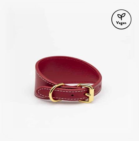 Dog Collar - Vegan - Wide - Red - Milly & Me Pet Wear