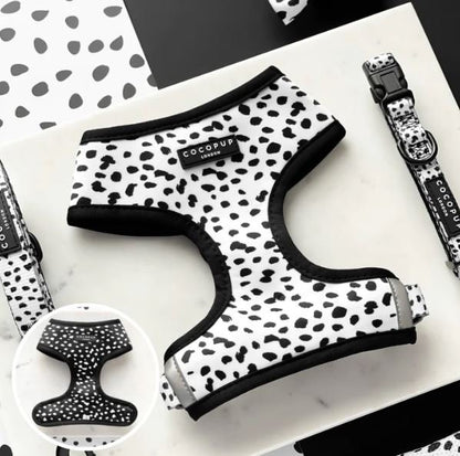 Dog Harness - Adjustable - Monochrome Spots - Milly & Me Pet Wear