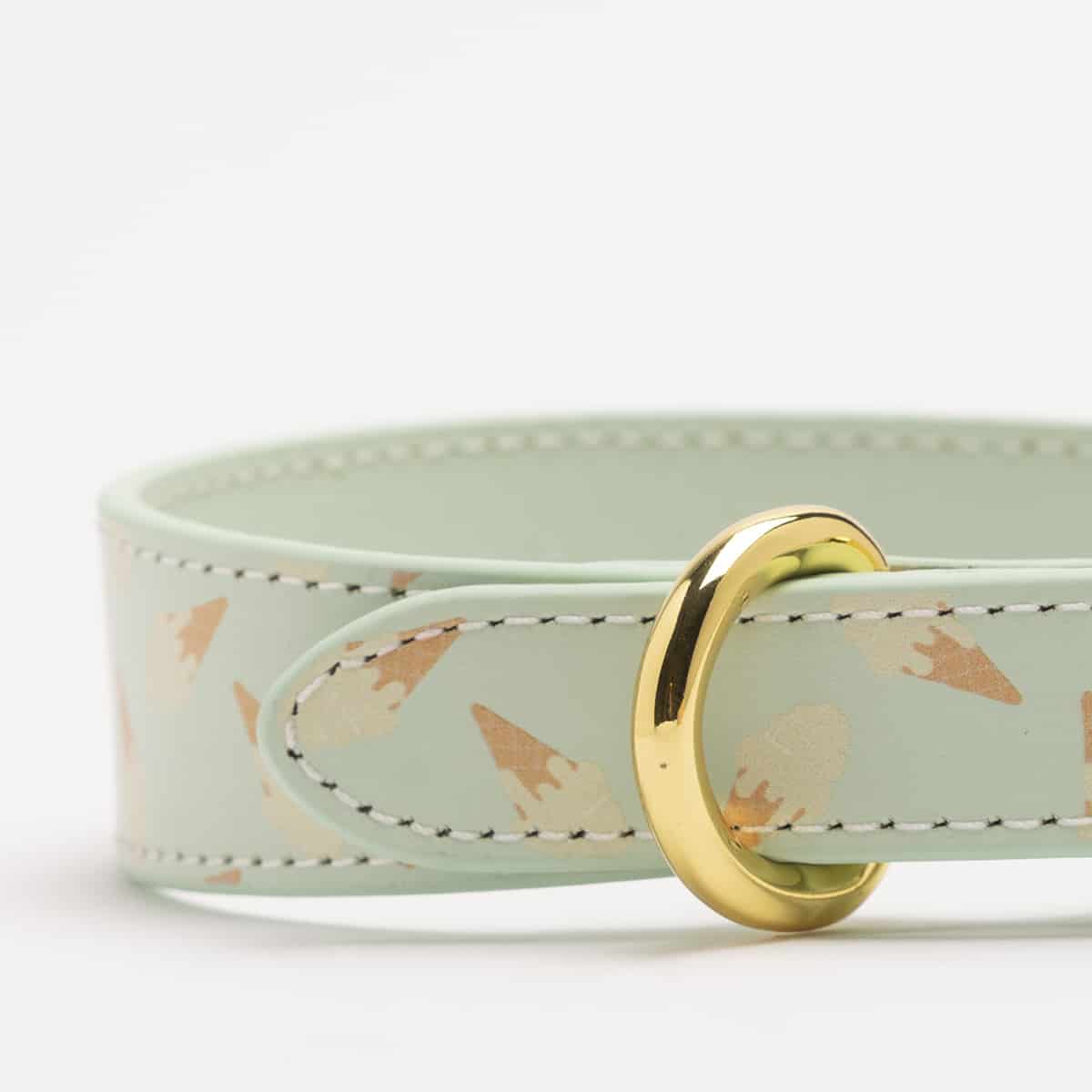 Dog Collar - Leather - Thin - Ice Cream