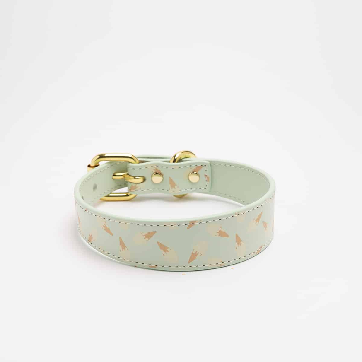 Dog Collar - Leather - Thin - Ice Cream