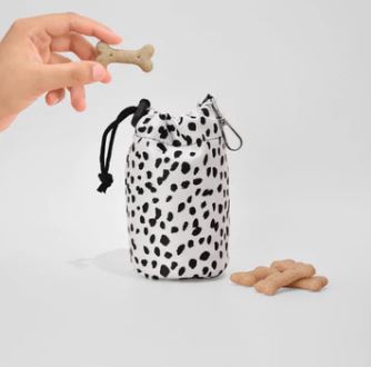 Dog Treat Pouch - Drawstring - Monochrome Spots