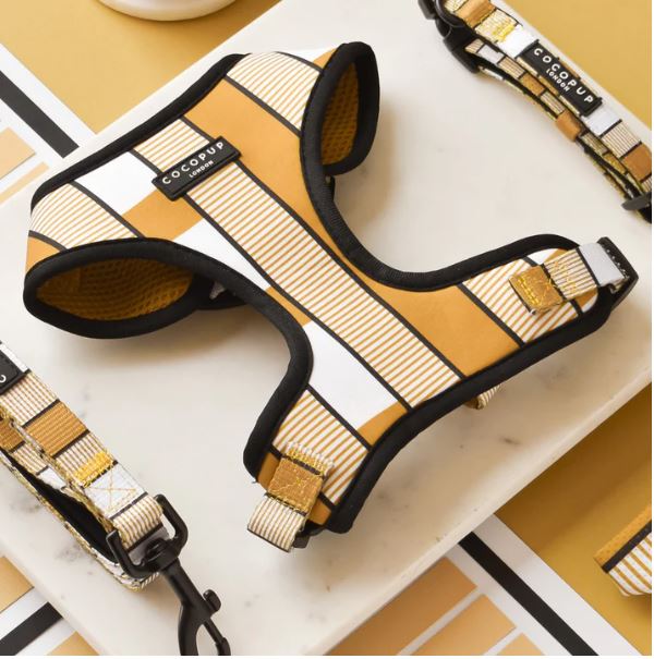 Dog Harness - Adjustable - Mustard Stripe