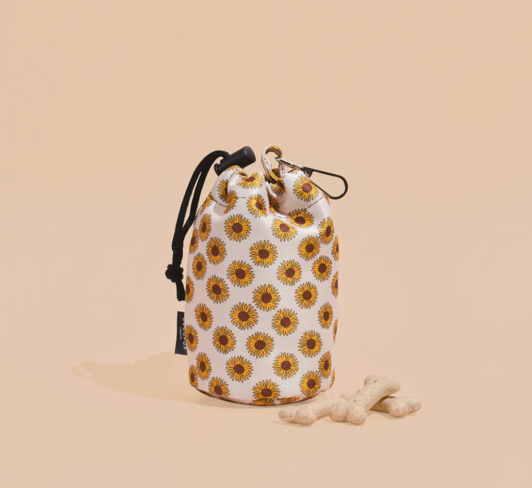 Dog Treat Pouch - Drawstring - Sunflowers